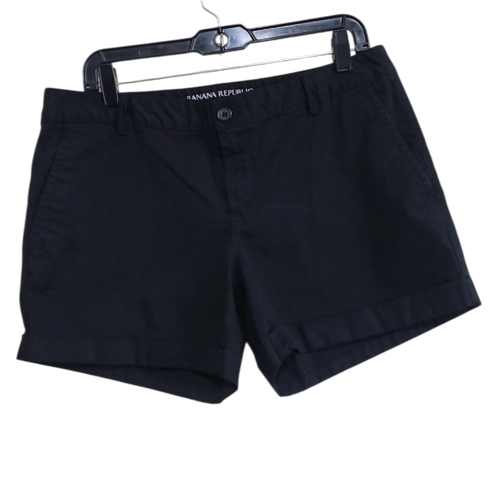 Banana Republic Women Black Fit City Chino Shorts Size 10